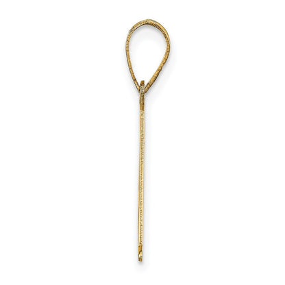 14k Yellow Gold Polished Etched Letter A Initial Pendant
