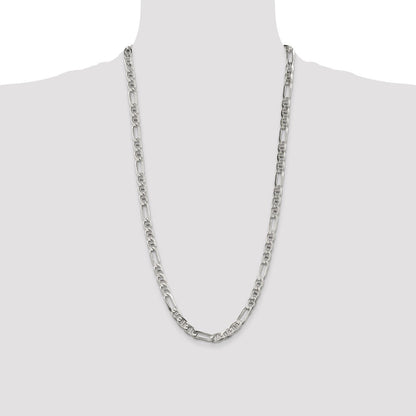 Sterling Silver 6.5mm Figaro Anchor Chain