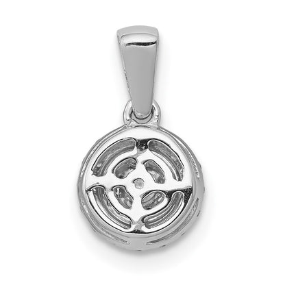 14k White Gold 1/4ct. Diamond Round Halo Cluster Pendant for Women