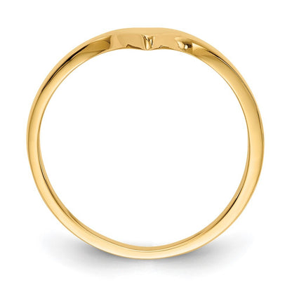 14K Yellow Gold Polished Chevron Ring