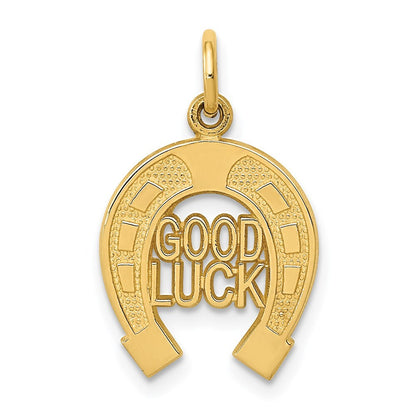 14k Yellow Gold Horseshoe Charm Pendant for Women