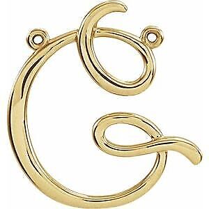 14k Yellow Gold Script Initial G Necklace Center