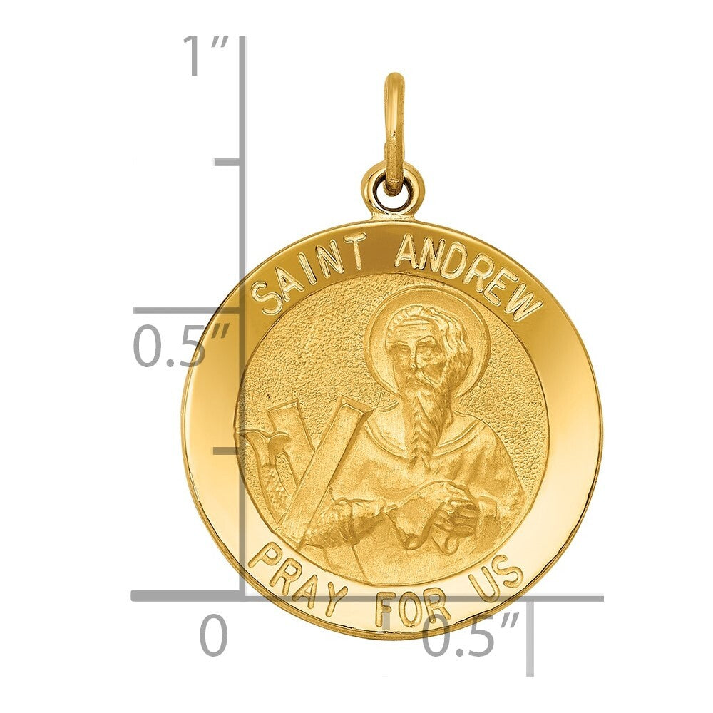 14k Yellow Gold Saint Andrew Medal Pendant for Women