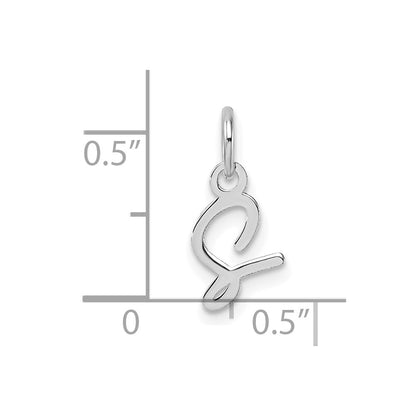 14k White Gold Uppercase Letter S Initial Charm Pendant
