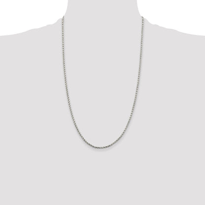 Sterling Silver 2.25mm Twisted Box Chain
