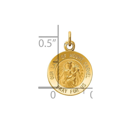 14k Yellow Gold Our Lady of Mt. Carmel Medal Charm