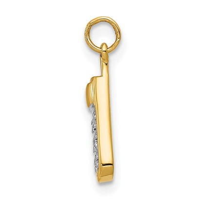 14k Yellow Gold Diamond Cell Phone Charm Pendant for Women