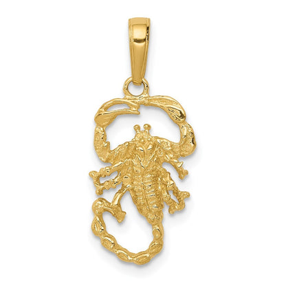 14k Yellow Gold Scorpion Charm Pendant for Women