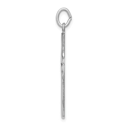 Sterling Silver Rhodium-plated Enamel Cross Pendant
