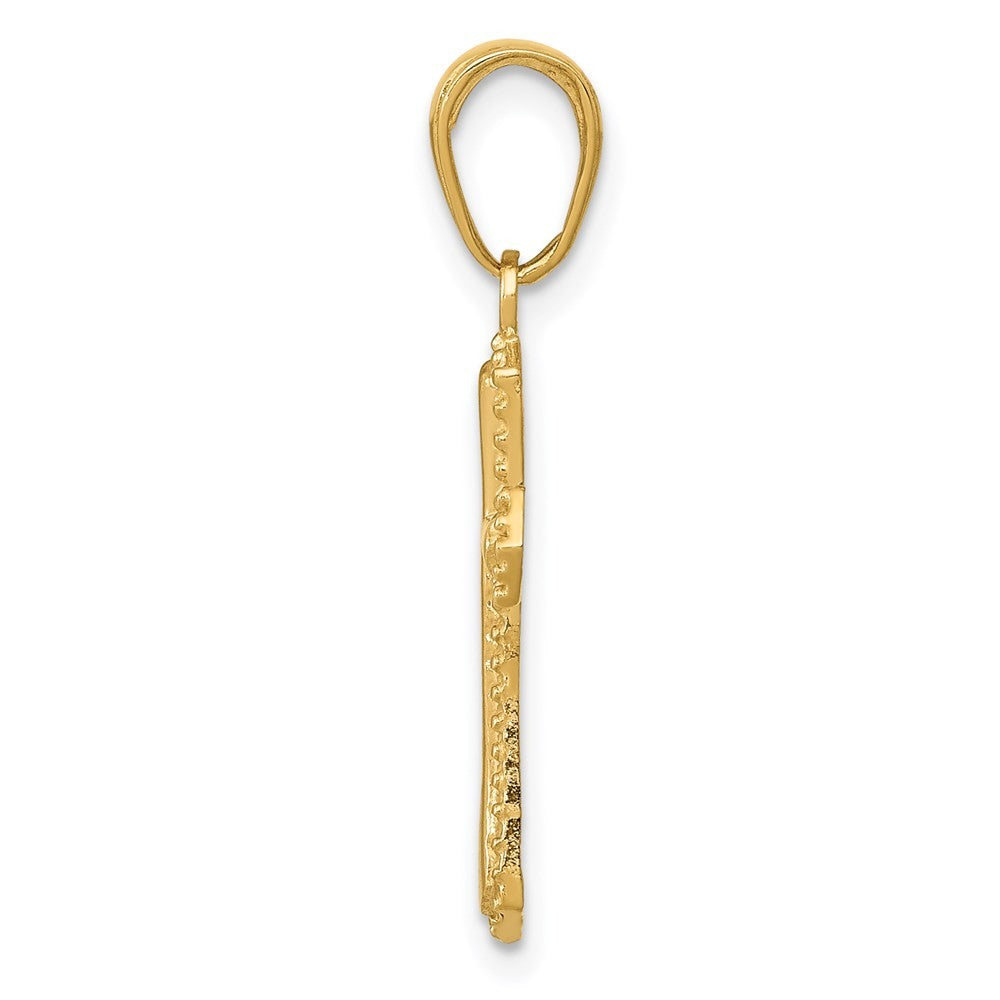 14k Yellow Gold Passion Cross Pendant