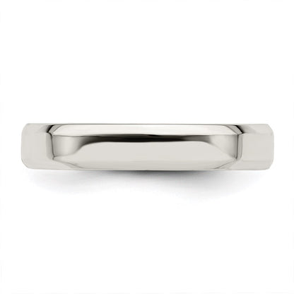 Sterling Silver 4mm Beveled Edge Size 6 Band Ring