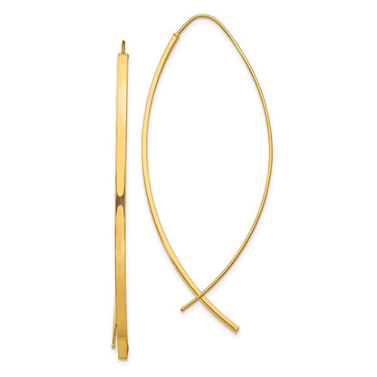 14k Yellow Gold 1.75mm Square Tube Wire Threader Earrings
