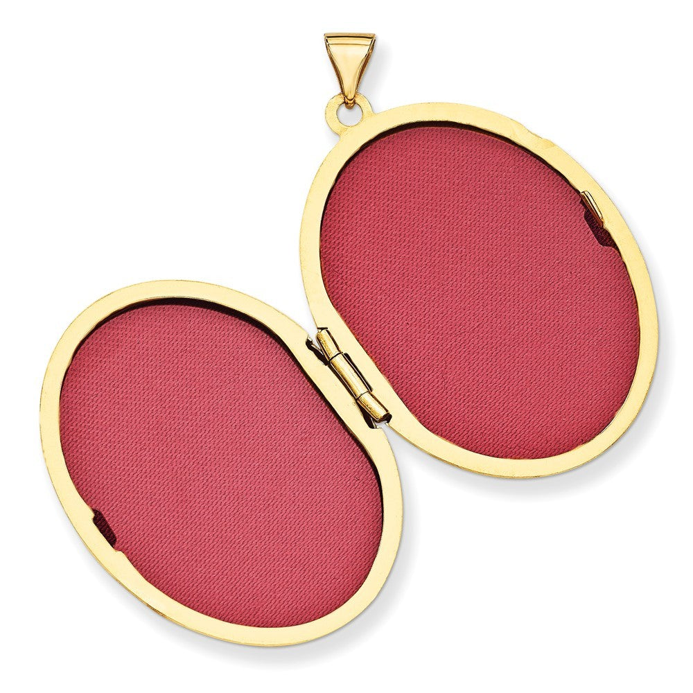 14k Yellow Gold Reversible Floral Swirl Design32mm Oval Locket