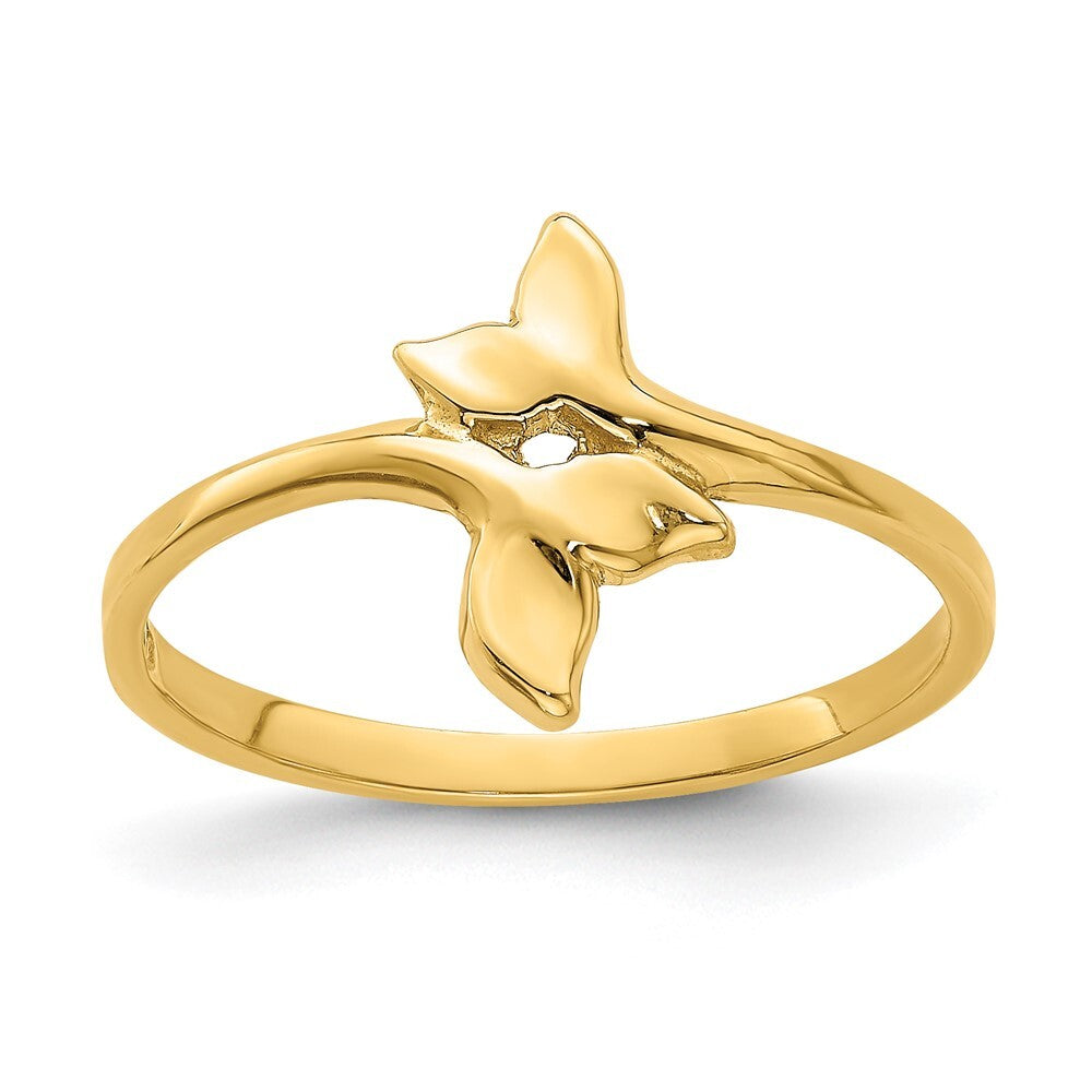 14K Yellow Gold Gold Polished Double Whale Tail Ring