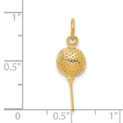 14k Yellow Gold Golf Ball Charm Pendant for Women