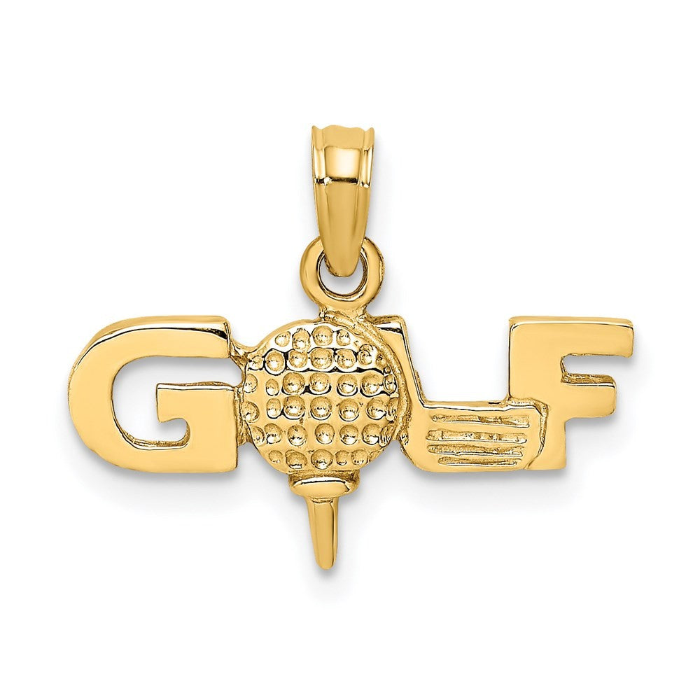 14k Yellow Gold Solid Polished GOLF Charm