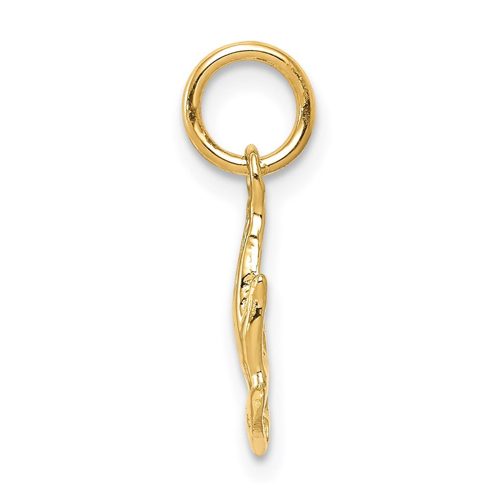 14k Yellow Gold Praying Hands Charm Pendant