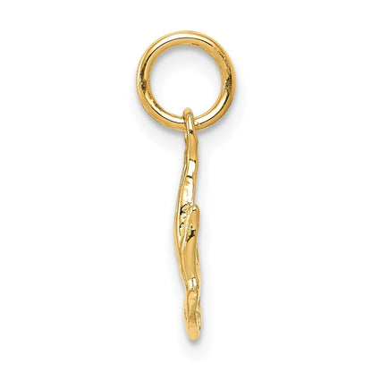 14k Yellow Gold Praying Hands Charm Pendant