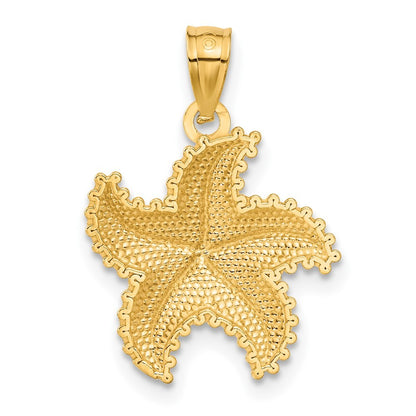 14k Yellow Gold Diamond-Cut Starfish Pendant