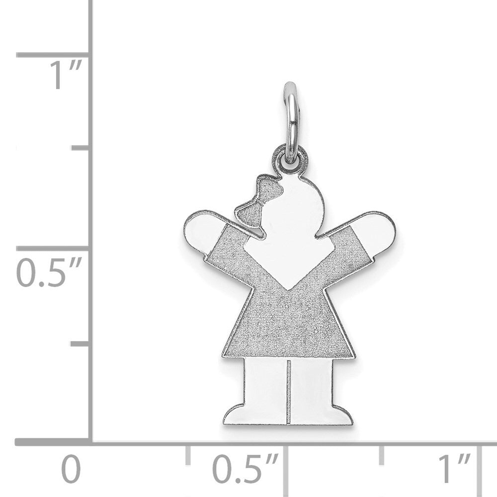 14k White Gold Kid Charm Pendant for Women