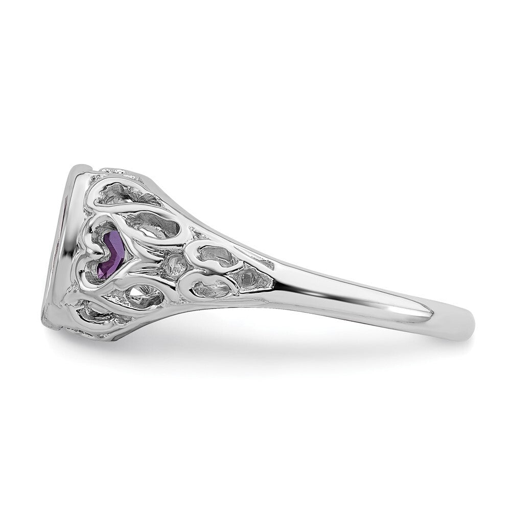 14k White Gold 7x5mm Oval Amethyst ring