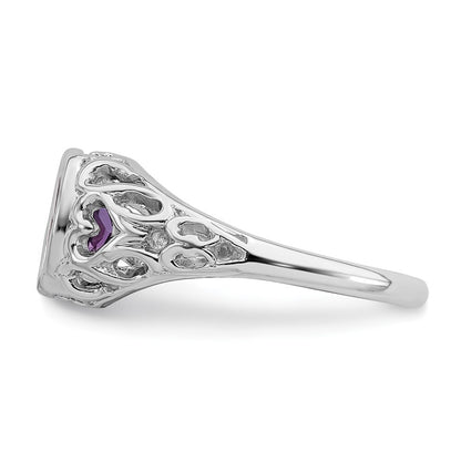 14k White Gold 7x5mm Oval Amethyst ring