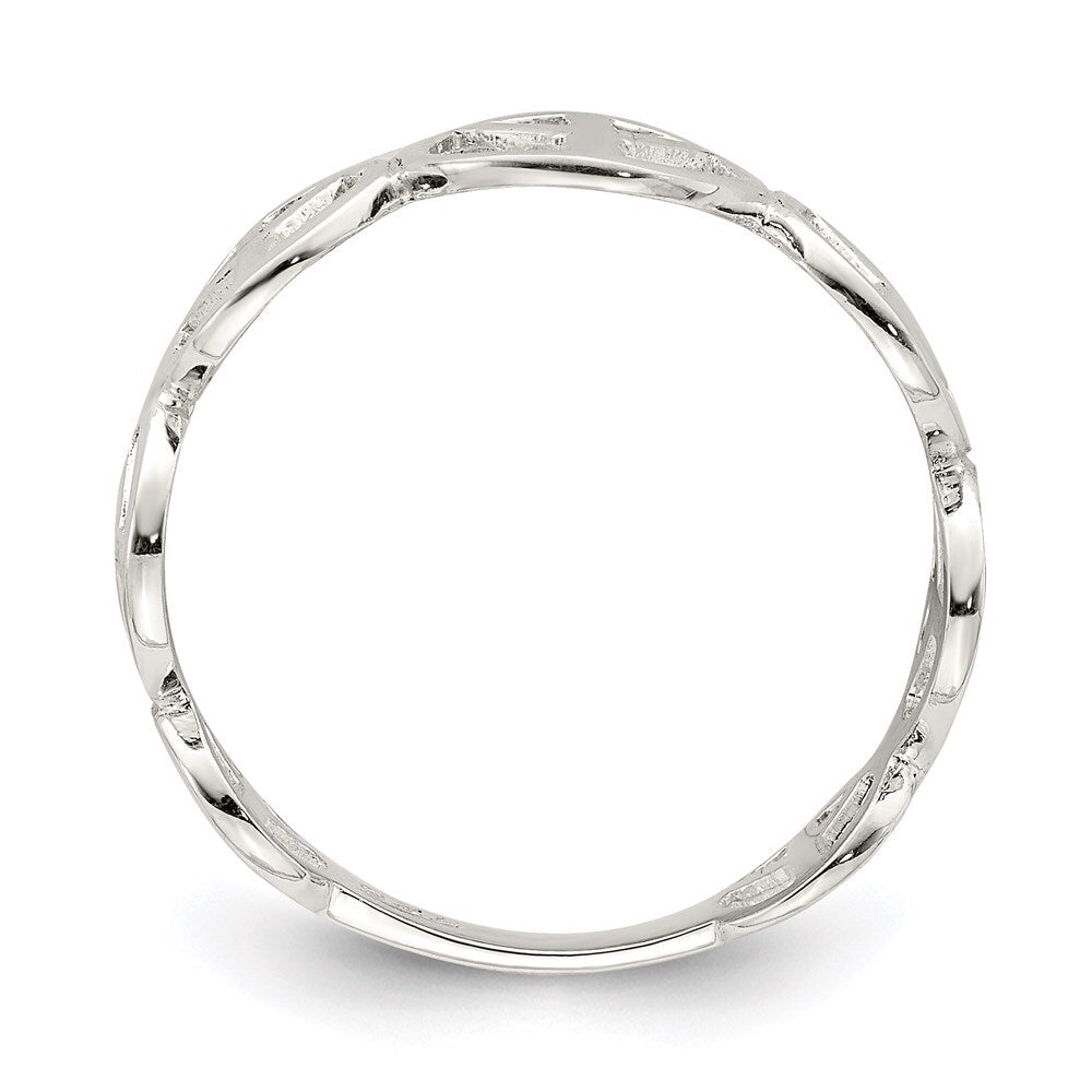 Sterling Silver Polished Peace Ring Size 8