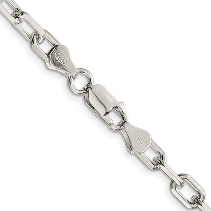 Sterling Silver Rhodium-plated 5.75mm Diamond-cut Long Link Cable Chain Necklace