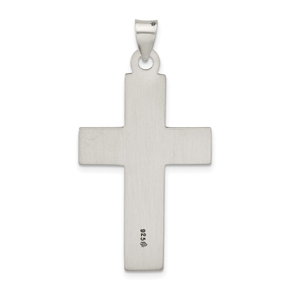 Sterling Silver Antiqued Solid Textured Cross Pendant