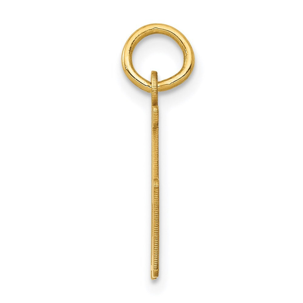 14k Yellow Gold Small Elongated Number 75 Charm Pendant for Women
