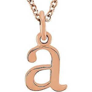 14k White Gold Lowercase Initial a 16" Necklace Gift for Women