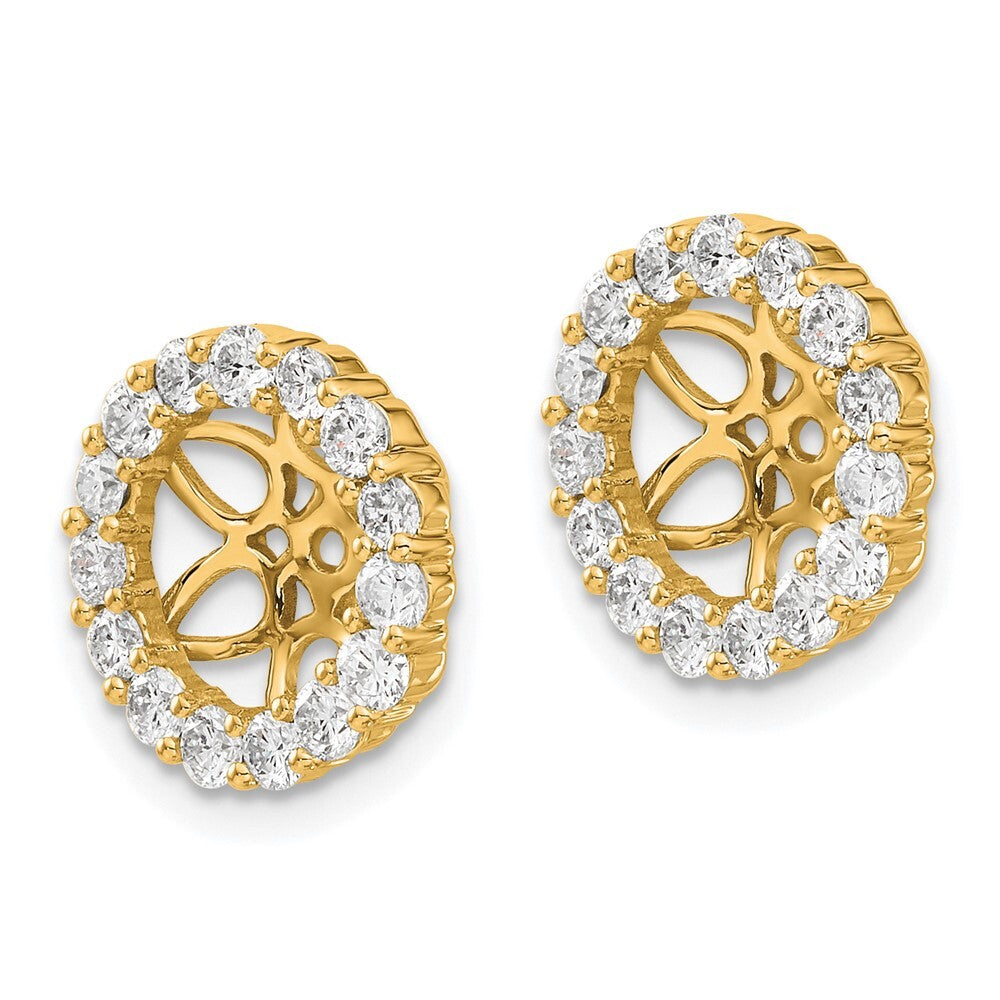 14k Yellow Gold Diamond Earring Jackets