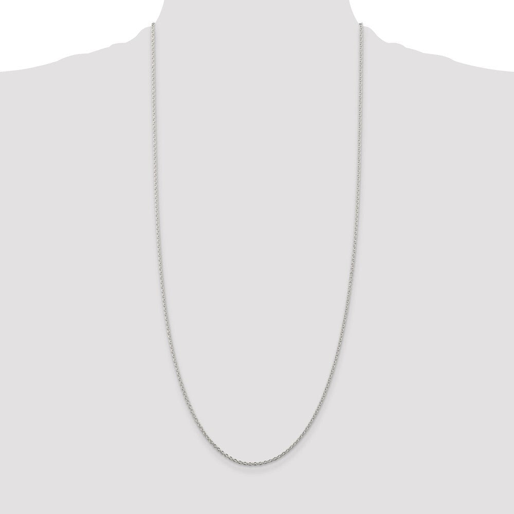 Sterling Silver Rhodium-plated 1.95mm Cable Chain
