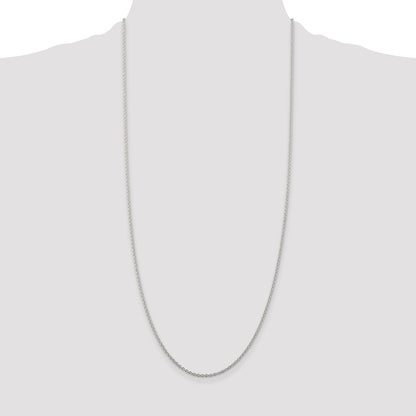 Sterling Silver Rhodium-plated 1.95mm Cable Chain
