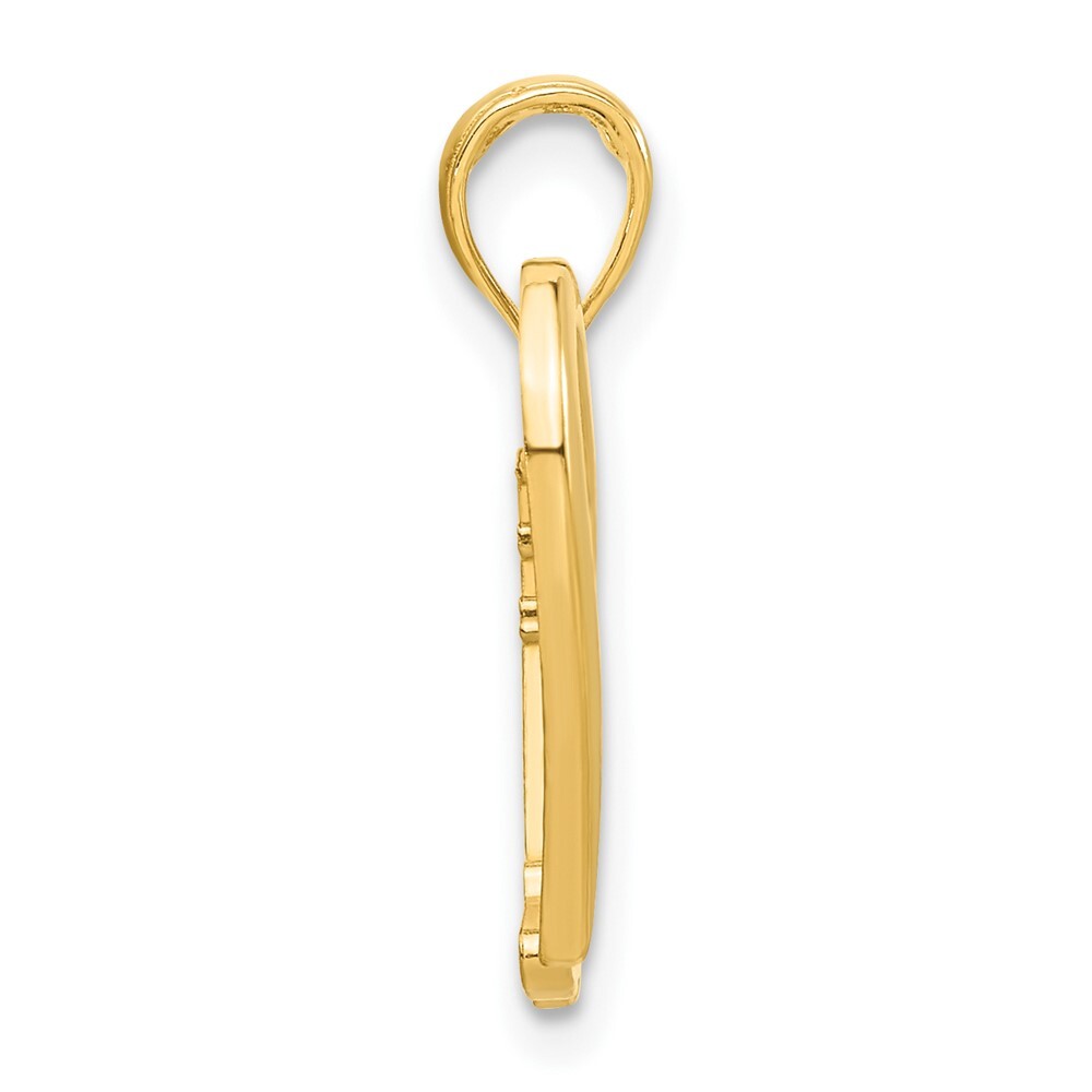 14k Yellow Gold Polished Lighthouse In Heart Pendant for Women