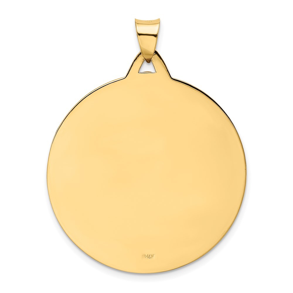 14k Yellow Gold Solid Polished Satin Large Raised Round Milagrosa Medal