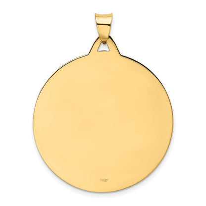 14k Yellow Gold Solid Polished Satin Large Raised Round Milagrosa Medal