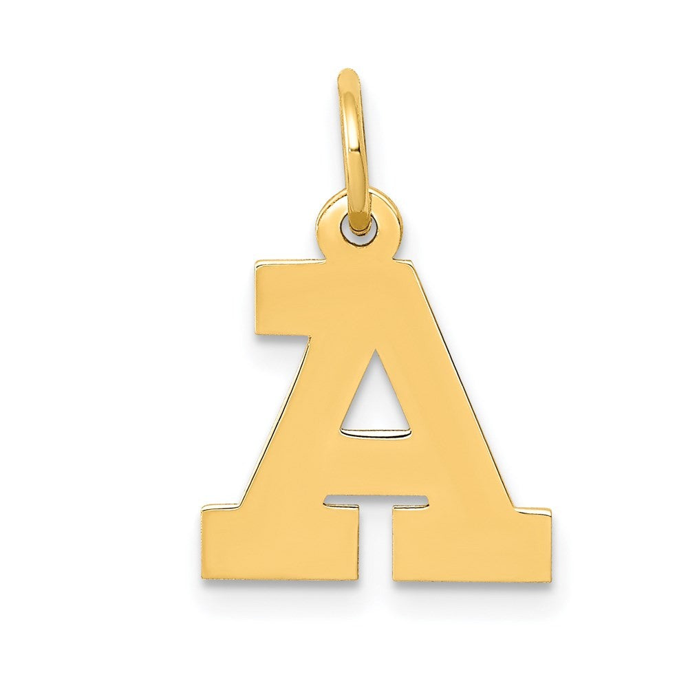 14k Yellow Gold Small Block Letter A Initial Charm