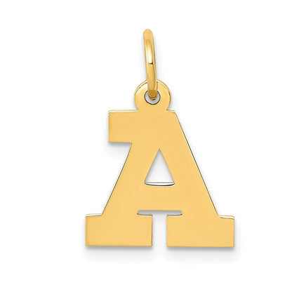 14k Yellow Gold Small Block Letter A Initial Charm