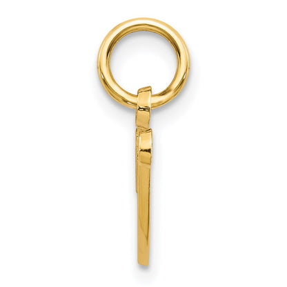 14k Yellow Gold Script Letter V Initial Charm
