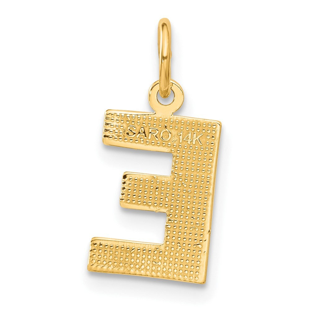 14k Yellow Gold Satin Diamond-cut Letter E Initial Charm Pendant