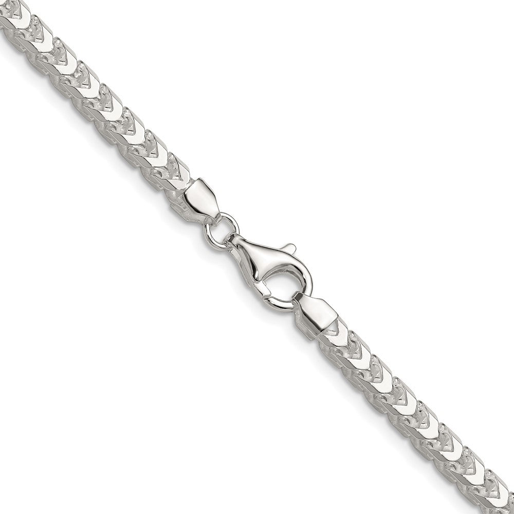 Sterling Silver 4.7mm Diamond-Cut Square Franco Chain Necklace