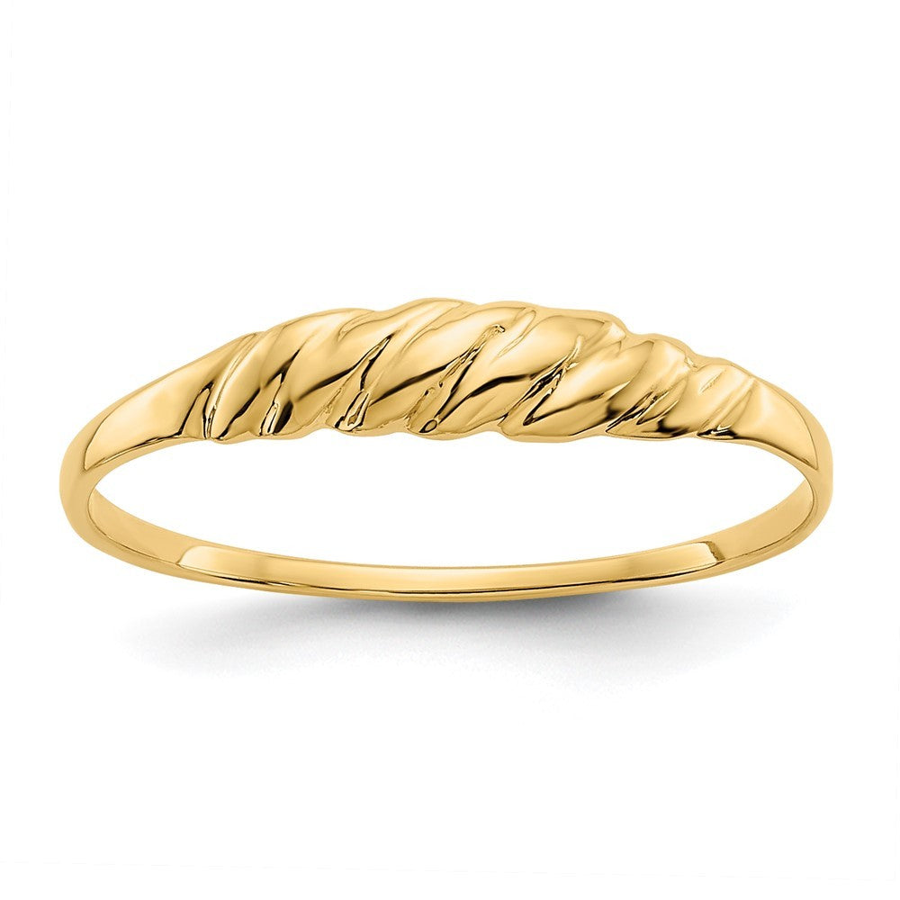 14k Yellow Gold Ridged Dome Ring