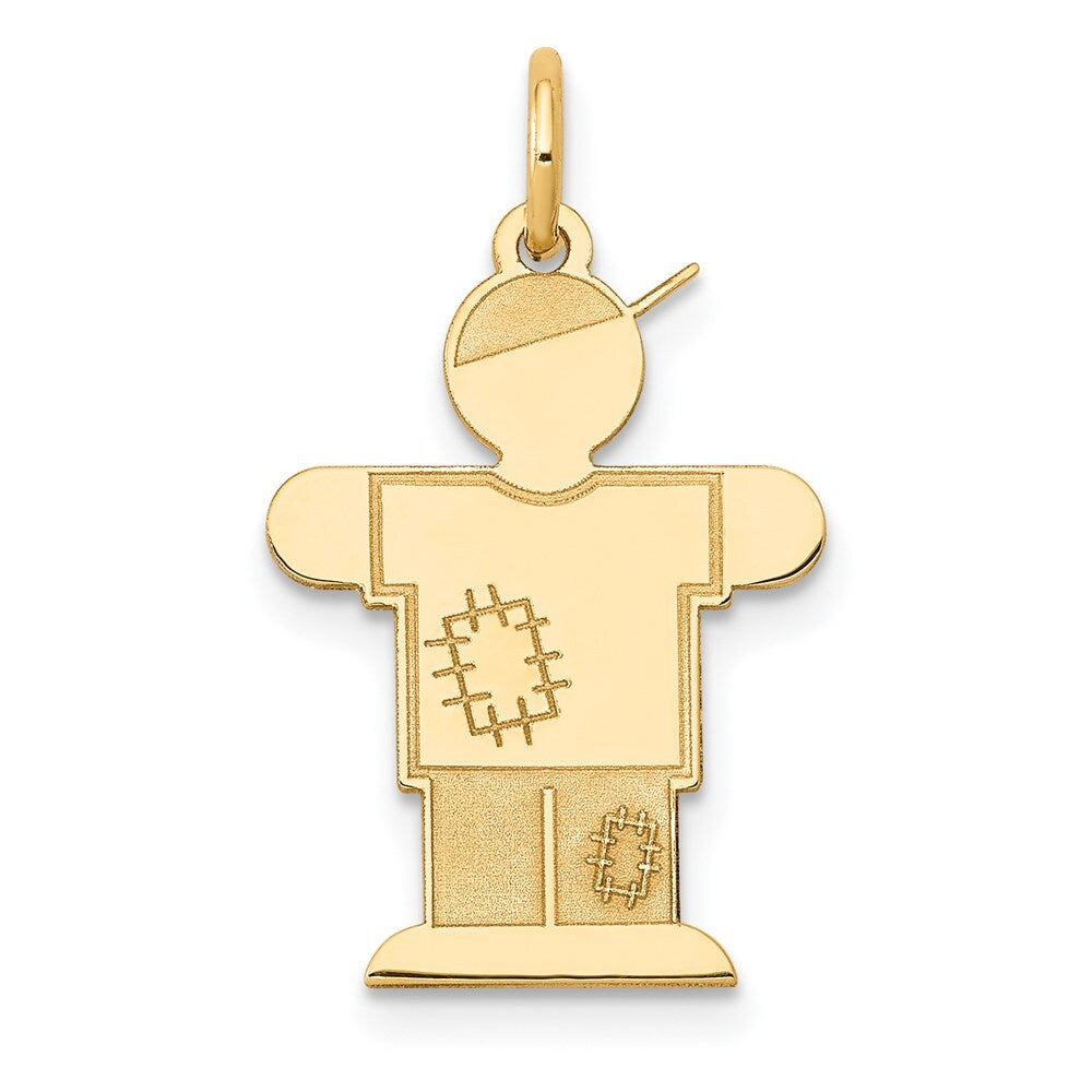 14k Yellow Gold Kid Charm Pendant for Women