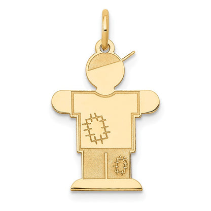 14k Yellow Gold Kid Charm Pendant for Women