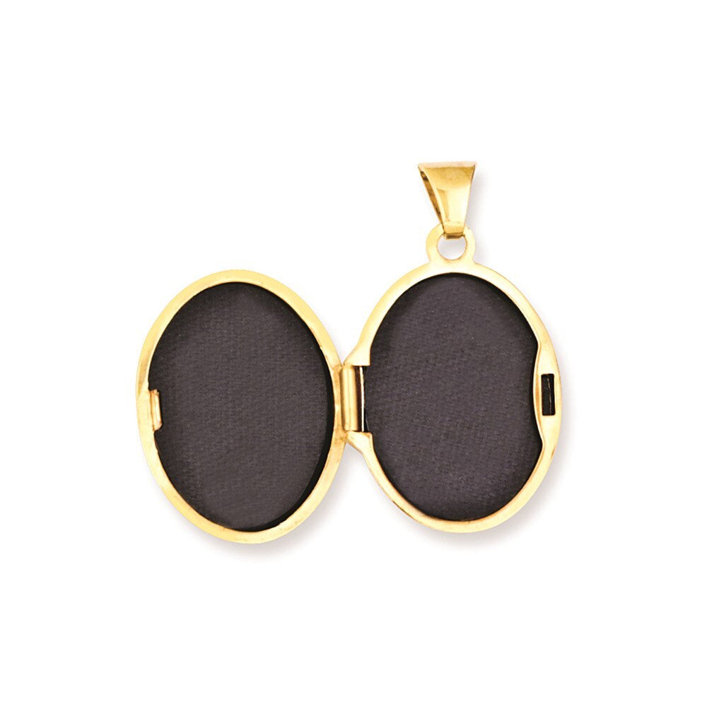 14k Yellow Gold White Rhodium-plated Footprints Locket Pendant for Women