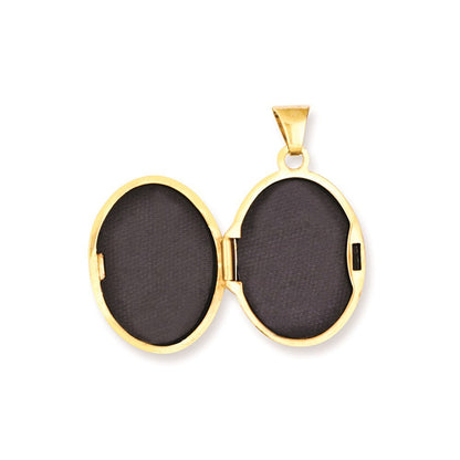 14k Yellow Gold White Rhodium-plated Footprints Locket Pendant for Women