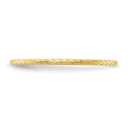 14K Yellow Gold Yellow Gold 1.2mm Twisted Wire Pattern Stackable Band Size 6