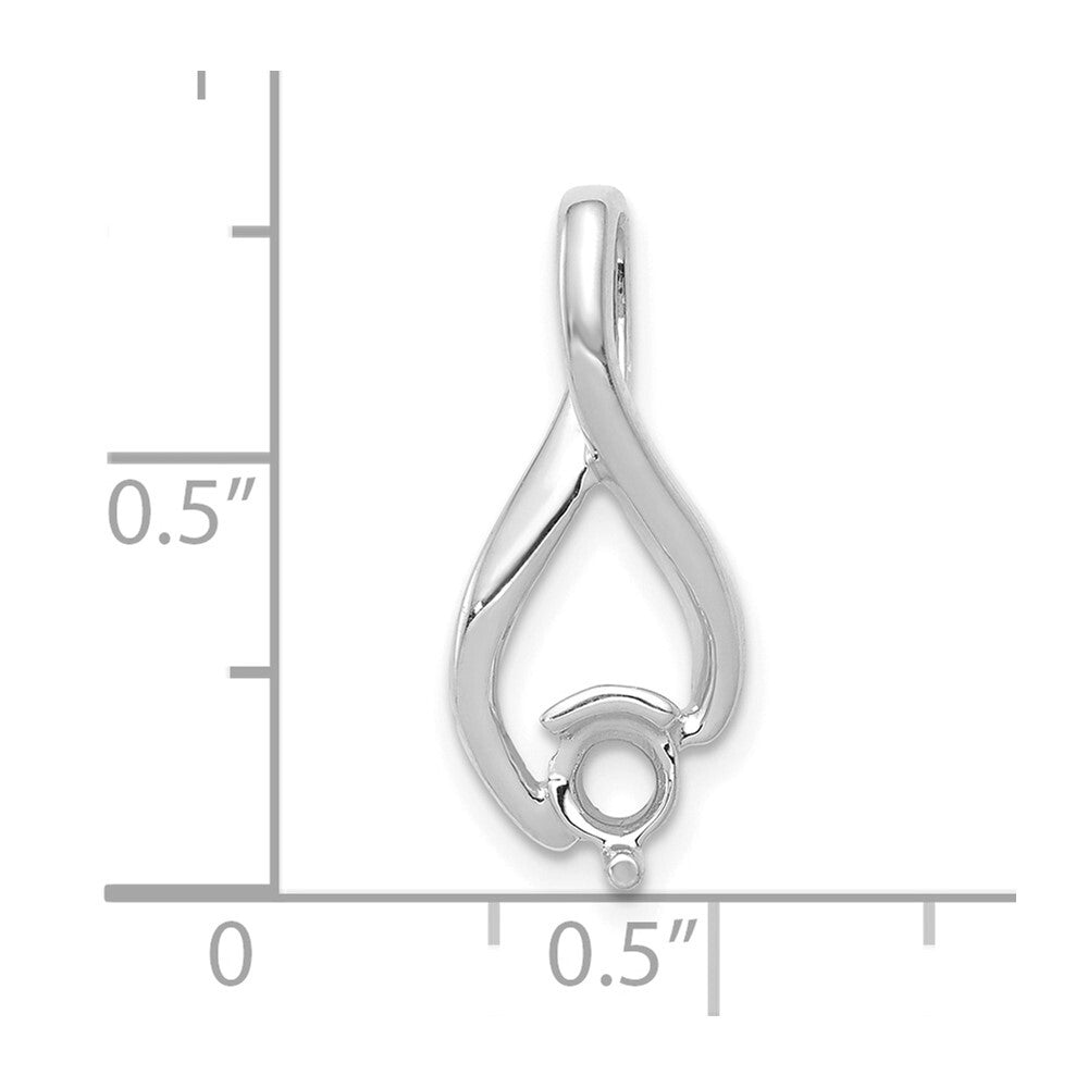 14k White Gold Fancy 4mm Diamond Slide Pendant Mtg for Women