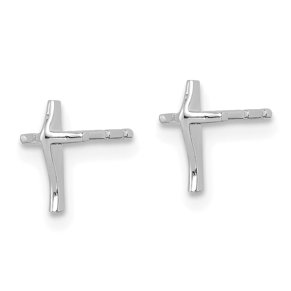 14k Madi K White Gold Cross Stud Earrings